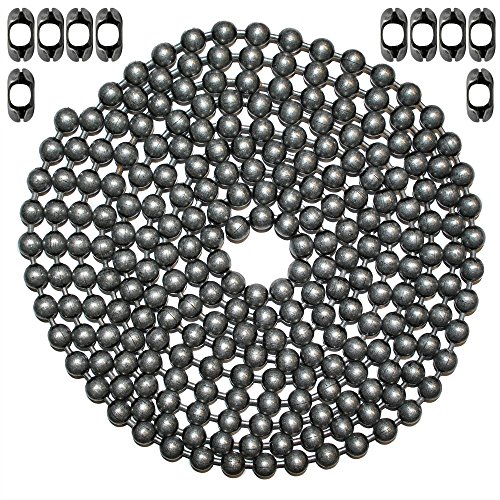 10 Foot Length Ball Chain, #20 Size, Dungeon Finish, & 10 Matching 'B' Couplings