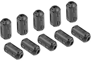 uxcell 3.5-5mm Ferrite Cores Ring Clip-On RFI EMI Noise Suppression Filter Cable Clip, Black 10pcs