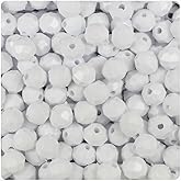 BeadTin White Opaque 8mm Faceted Round Craft Beads (450pcs)