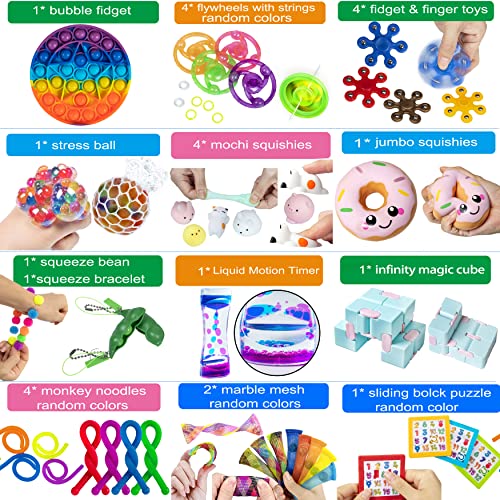 Gmajdar Fidget Toys Pack Push Pop Bubble Sensory Fidgets Toy Set Box