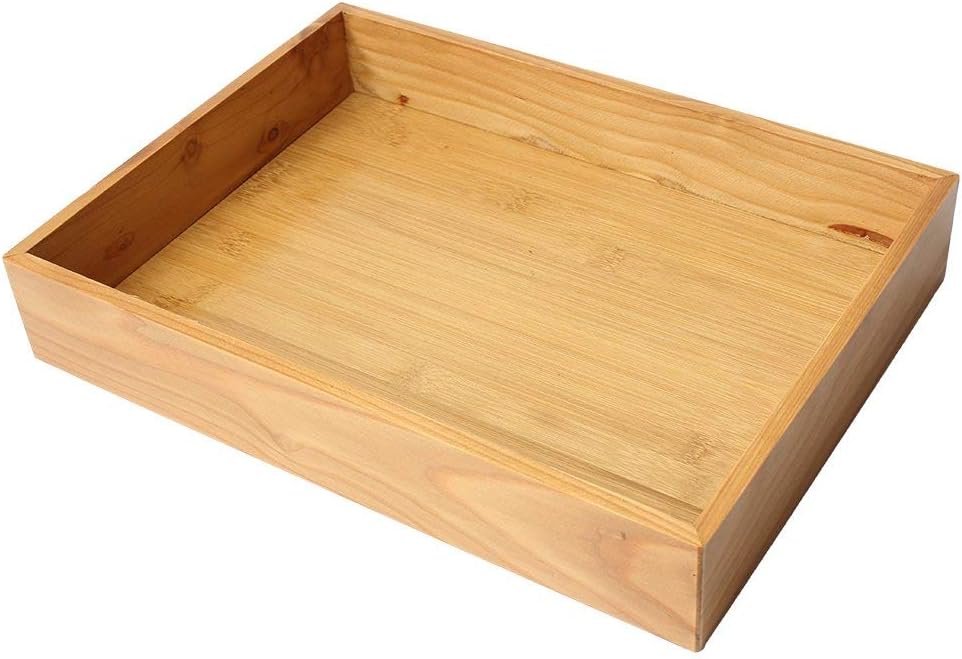 Milopon Aufbewahrungskiste Aufbewahrungsschale Holzkiste Holzbox Ordnungsbox Vintage Dekokiste Allzweckkiste Holzkasten 33.5 * 24.5 * 6 cm