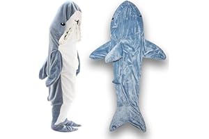 Fancemot Shark Blanket for Adult, Soft Cozy Shark Blanket Hoodie & Onesie