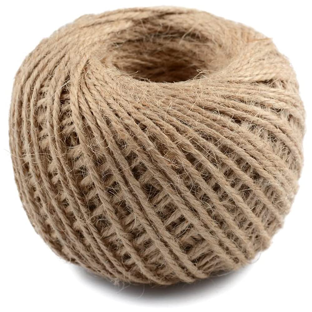 ANCLLO 100 Meters 3mm Natural Jute Twine 3 Ply Gift Wrapping String DIY Rope Garden Twine Cord for Arts Crafts and Gardening Applications