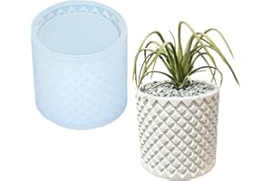 ANKTILY Rhombus Pattern Concrete Flower Pot Silicone Mold Succulent Planter Vase Cactus Mold Candle Jar Pen Holder Plaster Cement Clay Mold Epoxy Resin Jewelry Storage Box Mould