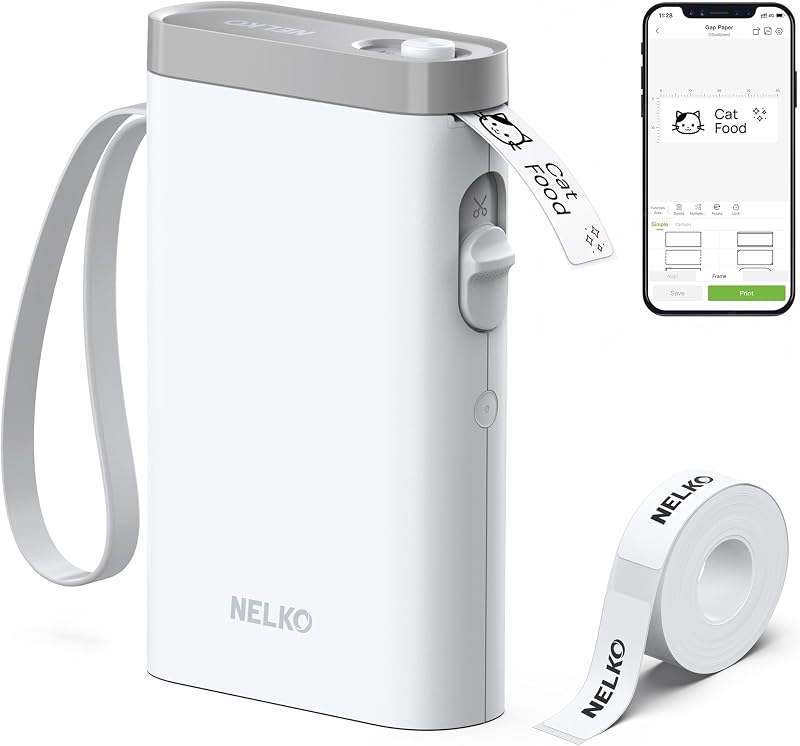 P21 Étiqueteuse Autocollantes, Imprimante Portable, 1 Rouleau, Blanc