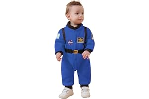 LXKIKMM Baby Toddler Boy Astronaut Costume Space Suit Cosplay Party Jumpsuit Halloween Rompers