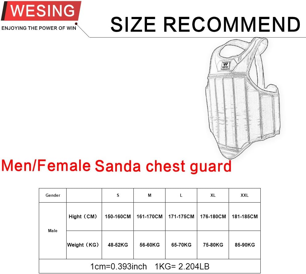 Wesing Martial Arts Muay Thai Boxing Chest Protector MMA Sanda Chest Guard : Sports & Outdoors