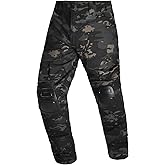 LOONG FLAG CLAN Tactical Pant with Knee Pads Multicam Pants Combat Rip-Stop Trousers Airsoft Hunting Pants