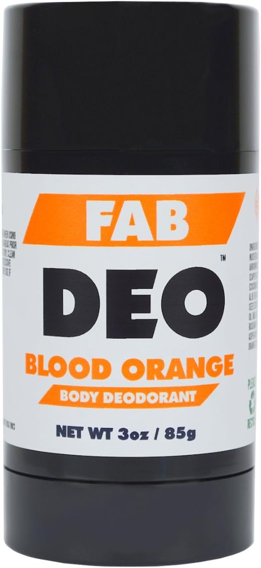 FabDeo BLOOD ORANGE Natural Deodorant 3 oz - Vegan and Cruelty Free - No Sulfurs or Heavy Metals - America's Favorite