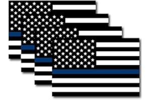 Magnet Me Up Thin Blue Line Magnet Decal, 4x6 inches, 4 Pack, Black and Blue, Heavy Duty Automotive Magnet for Car Truck SUV, in Support of Police and Law Enforcement Officers