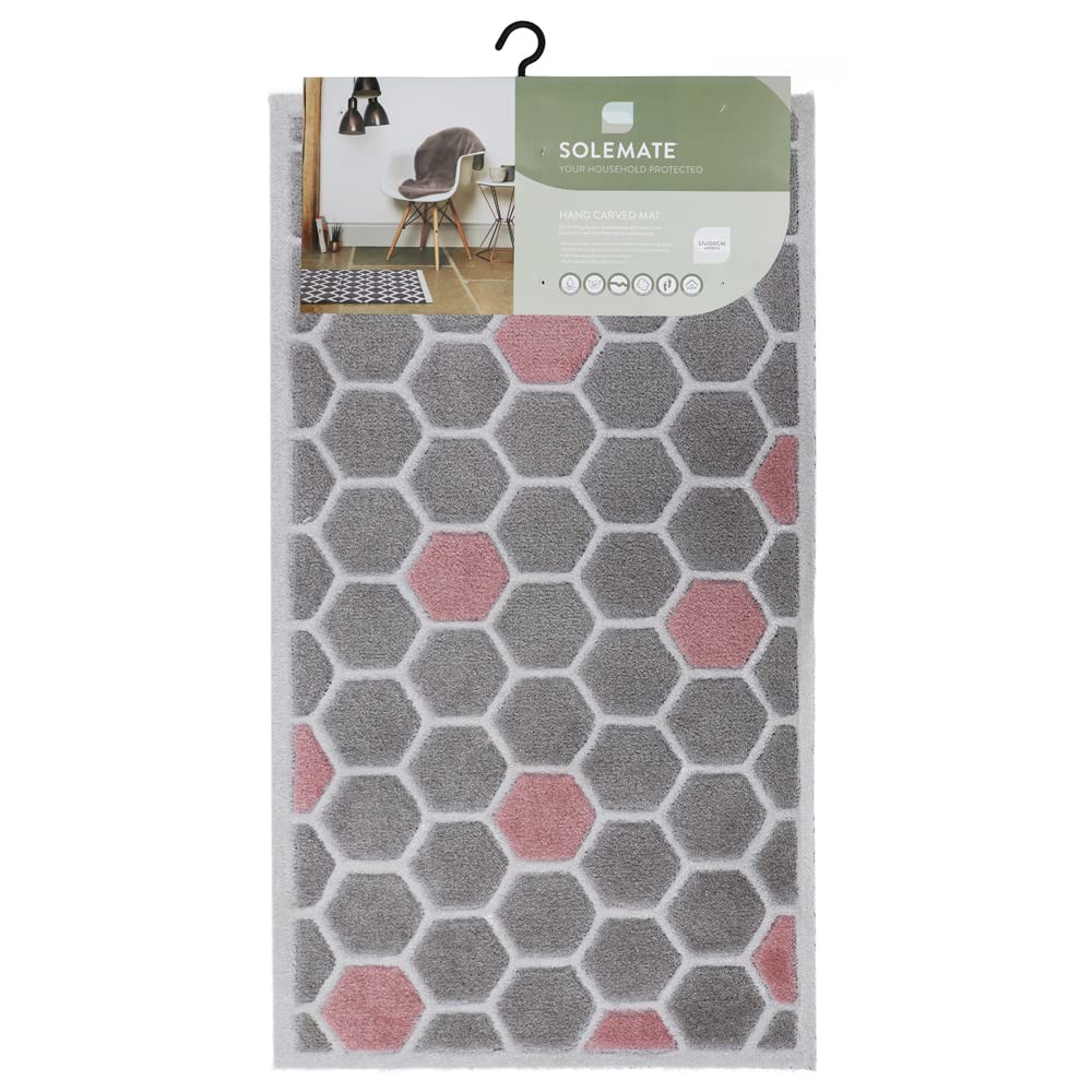 JVL SOLEMATE Hand Carved Honeycomb Door Mat, 57 X 100 cm