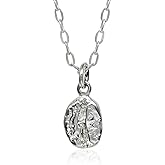 EnCharmed Sterling Silver Coffee Bean Charm Necklace, Barista Espressso Lover Pendant Jewelry, 18"