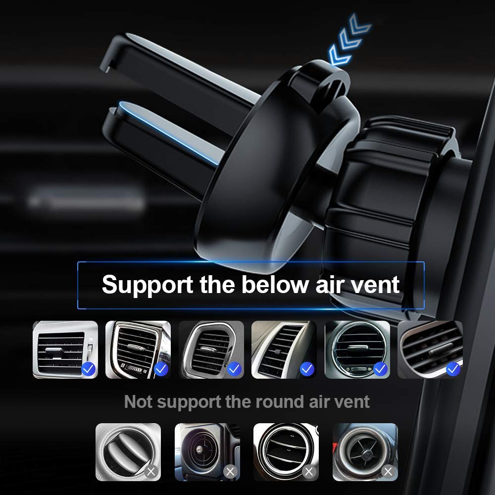 bedee Wireless Car Charger Mount, 15W Fast Qi Wireless Car Charger IR Sensor Automatic Clamping Phone Holder Car Vent Mount Compatible with iPhone 8/8+/X/XS/XS Max/XR/11, Galaxy s9/s9+/s8/s8+/S7