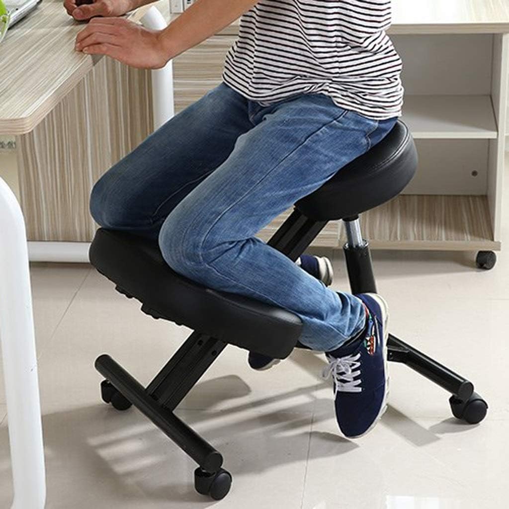 Kneeling Chair QIQIDEDIAN Ergonomic Ergonomic Chair Computer Chair Furniture Correct Posture Anti-myopia Chair, Height Adjustable QIQIDEDIAN (Color : Black)