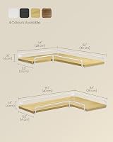 VASAGLE Floating Shelves Set of 2 L-Shaped Corner Shelves Natural Oak White view 4