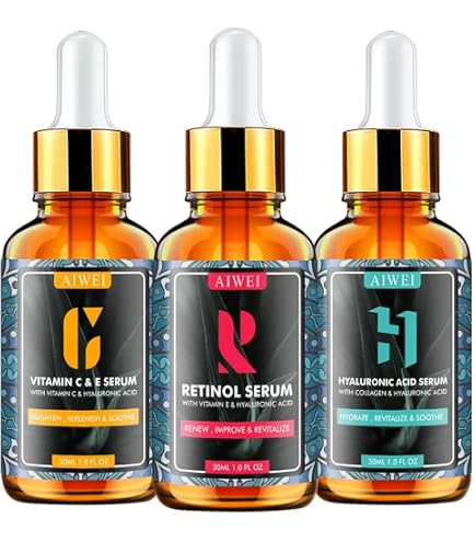 Amazon.com: Anti-Aging Facial Serum Set - Vitamin C, Retinol