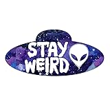 Dark Spark Decals Stay Weird Alien Head Spaceship