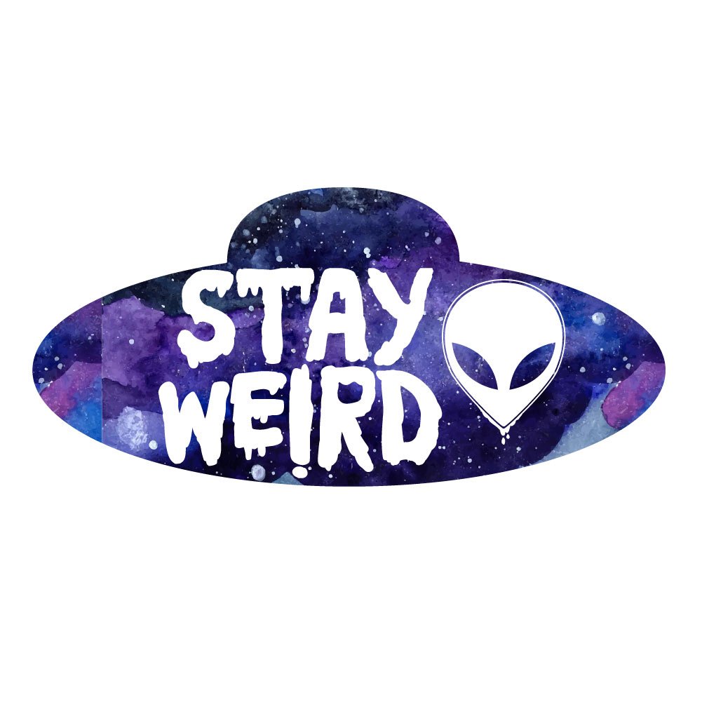 Dark Spark Decals Stay Weird Alien Head Spaceship