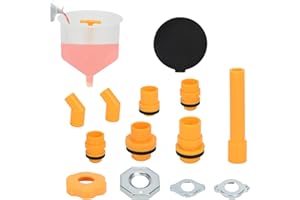 No-Spill 15-Piece Coolant Funnel Kit with Radiator Adapters, Extensions, Fluid Stopper for Hard-to-Reach Radiators, Professio