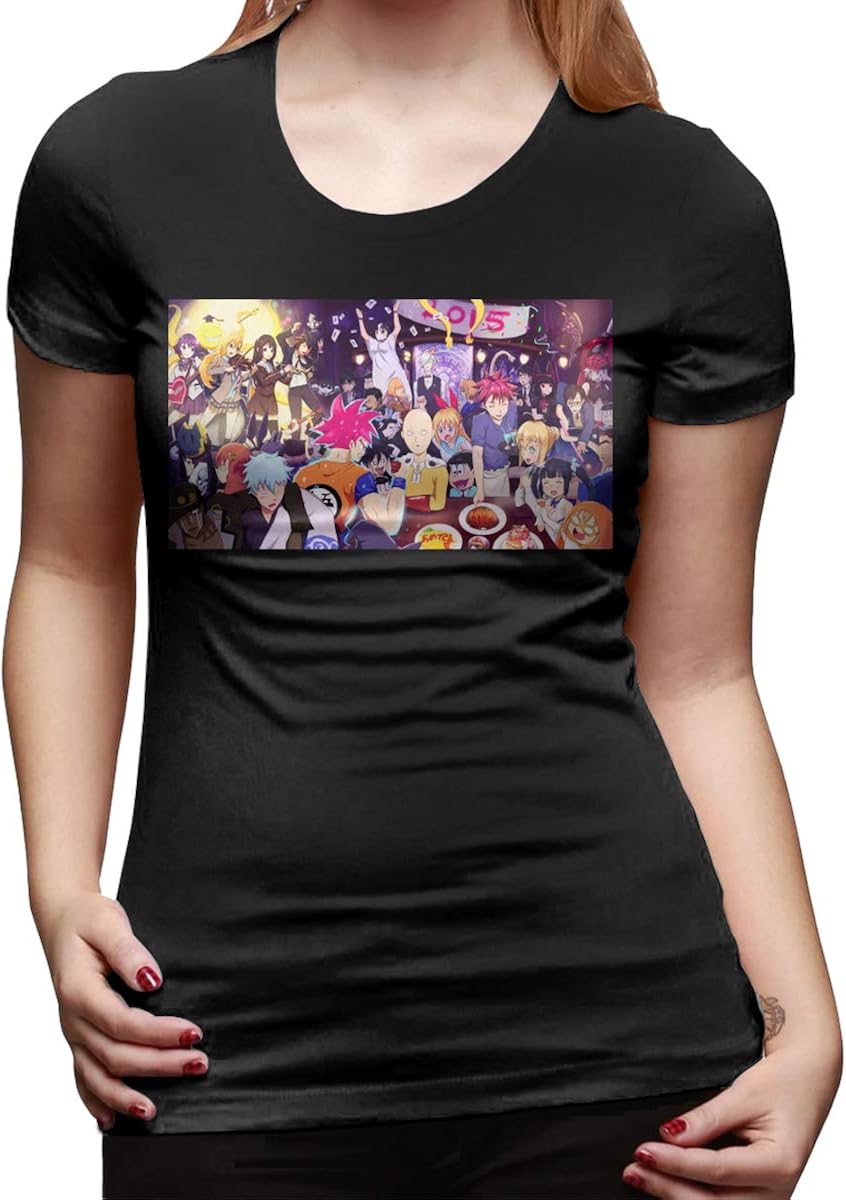 Honshang New Year's Party Anime Tee T-Shirts for Womens
