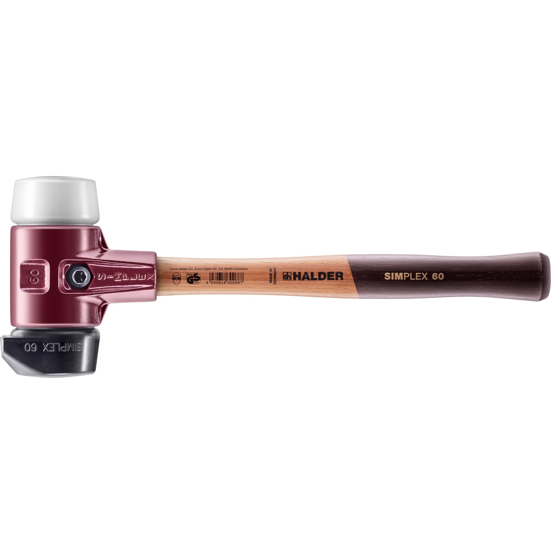 Halder USA - Simplex Mallet with Superplastic and Stand-UP Black Rubber Inserts (3027.26)