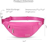 MAXTOP Large Bumbag Waist Fanny Pack with Headphone Jack 4 Pockets Rose Red view 5
