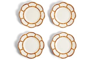 Two's Company Set of 4 Bamboo Touch Accent Plate