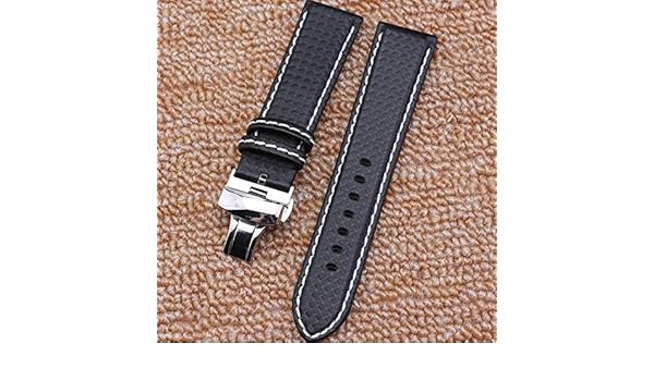 Amazon.com: Jewh New Mens Black Carbon Fiber Watch Band ...