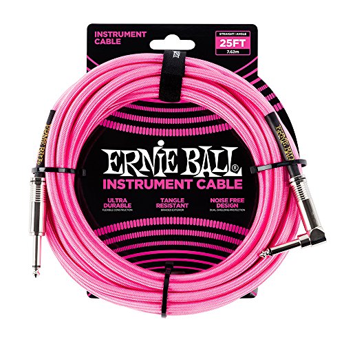Ernie BallInstrument Cable, Neon Pink, 25 ft (P06065)