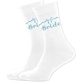 fiszdovb Bride Gifts for Wedding Day,Something Blue Gift for Bride to Be Gifts for Bachelorette Bridal Shower Wedding Registry Engagement Bridal Party Favors Honeymoon Gift Socks,Stocking Stuffers