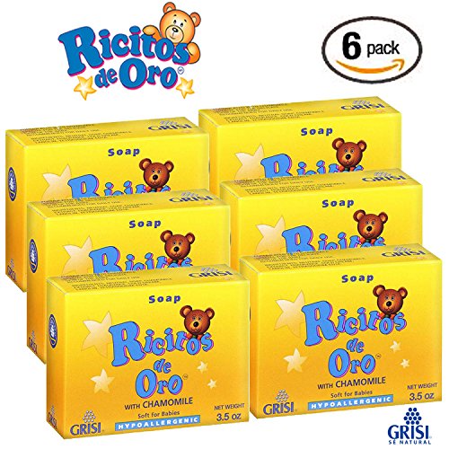 Grisi Ricitos De Oro Hypoallergenic for Babies Bar Soap 3.5 oz (Pack of 6)