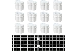 SnowTing 12 PCS Gridwall Joining Clips, White Plastic Wire Grid Panel Connectors, Gridwall Accessories for Wall Grid Panels