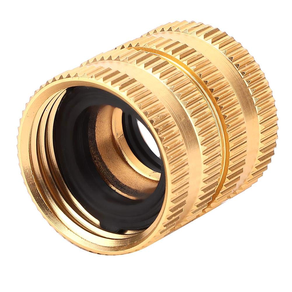 3/4" Brass Garden Hose Connector with Dual Swivel for Male Hose to Male Hose, Double Female