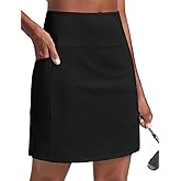 PINSPARK 19" Knee Length Skorts for Woman UPF 50+ Golf Skirts High Waisted Athletic Tennis Pickleball Skort with 4 Pockets