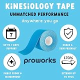 Proworks Kinesiology Tape 5m Roll Elastic Muscle Support Light Blue view 2