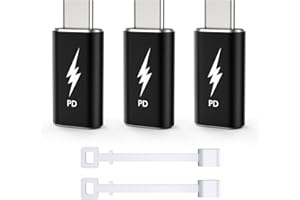 TechMatte 3 Pack Lightning to USB-C Adapter, PD Fast Charging Compatible with Phone 15/Plus/Pro/Pro Max and More Type C Devices, Support Data Transmission, Not OTG/Headphones/iPad Pencil, Black