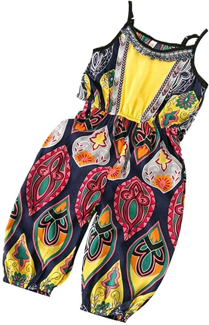 MOSSUO Toddler Girl Clothes African Dashiki Print Jumpsuits Baby Girl Outfits Sleeveless Romper Overalls