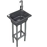 Freestanding Single Bowl Utility Sink, Kitchen Wall-Mounted Sink 15.1 x 11.2 Inch With 1.26 inch faucet hole, Plastic Sinks for Home, Restaurant, Dorm, Garage, Bathroom,Laundry (grey)