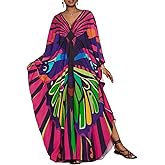 Bsubseach Plus Size Caftan Dress for Women Long Beach Kaftans Swimwear Beach Cover Ups Resort