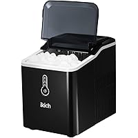 IKICH Ice Maker for Countertop, 26lbs Ice Cubes in 24Hrs, 9 Ice Cubes Ready in 7mins, Portable Electric Ice Maker with LED Indicator Lights, Ice Scoop and Basket for Home Office Bar Party, Black