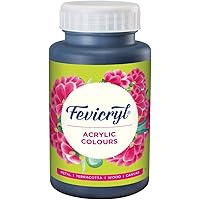 Pidilite Fevicryl Acrylic Colour, Black Acrylic Paint, 500 ml, Art and Craft Paint, DIY Paint, Rich Pigment, Non-Craking…