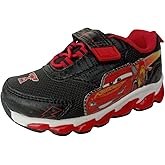Disney Boy's Lightning McQueen Cars Light Up Sneakers (Black, Numeric_12)