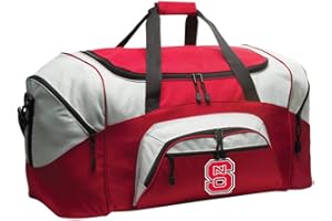 BROAD BAY Large NC State Duffel Bag Suitcase or NC State Wolfpack Gym Bag Gear Travel Duffle (Red)