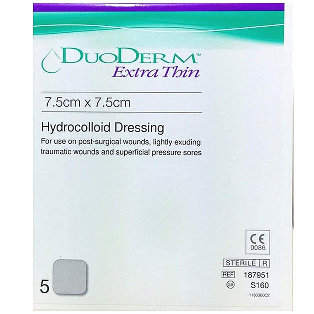 DuoDERM Extra Thin Dressing - Square 7.5cm x 7.5cm (x5)