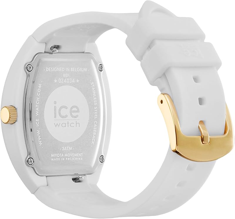 - Ice boliday Dome White Gold - Reloj Blanco Y Dorado para Mujer con Correa de Silicona - 024034 (Small)