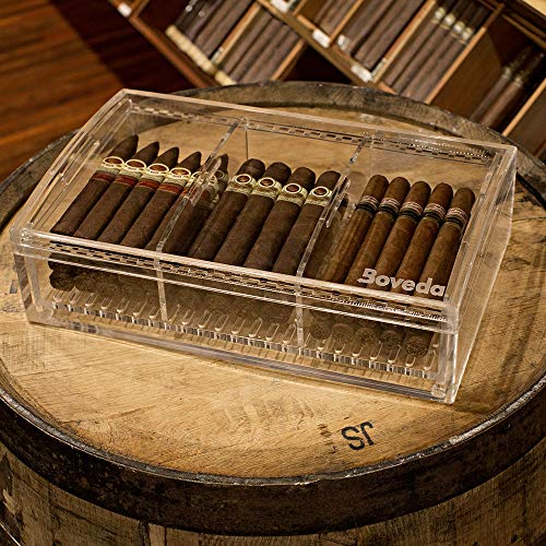 Boveda for Cigars Large Acrylic Humidor Preloaded with Three (3