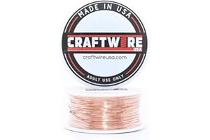 Craftwire USA Solid Bare Copper Wire Round,Bright,Dead Soft,100 Feet 26 Gauge (Choose 25 to 100 Ft,10 to 30 Ga.)