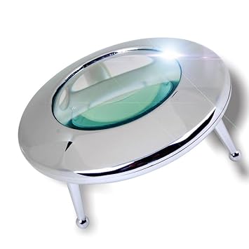 Lupas para Lectura con Luz Led Luz Ultravioleta 10X Lupa Alta Definición Lectura Reparación Sello Identificación Detector De Dinero Espejo Portátil Lupa,90 ...