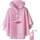 SaphiRose Lightweight Kids Rain Poncho Jacket Waterproof Outwear Rain Coat