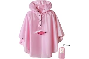 SaphiRose Lightweight Kids Rain Poncho Jacket Waterproof Outwear Rain Coat